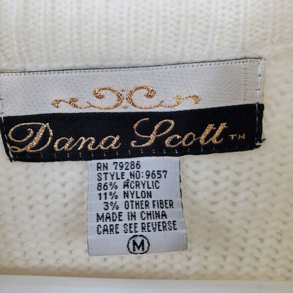 Vintage Dana Scott Embellished Christmas Ornament Holiday Glam Nostalgia Sweater - Picture 3 of 16
